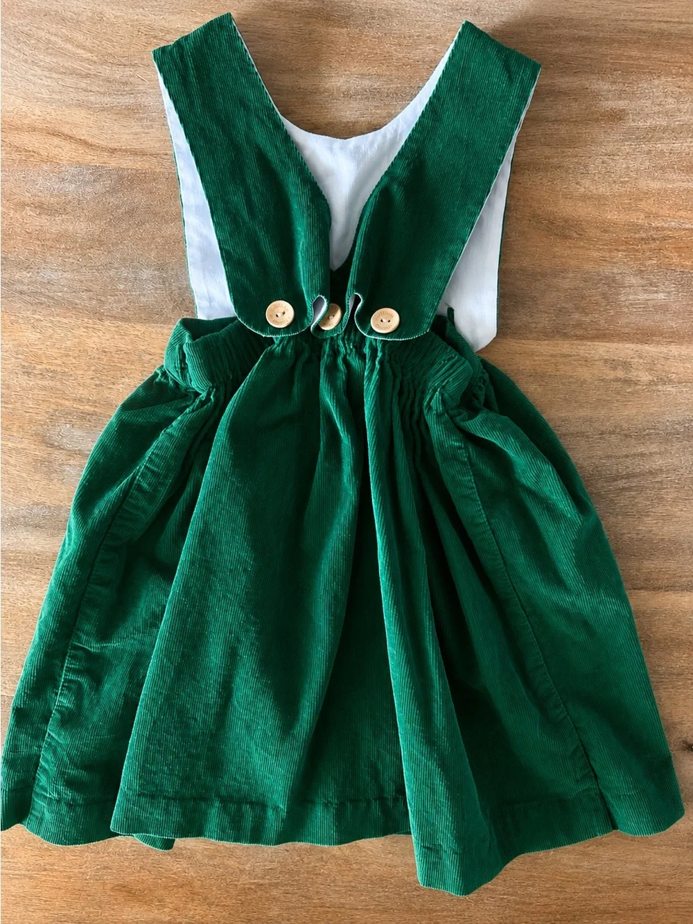 Little English Girls Jumper- Green Corduroy - Picture 3 of 4